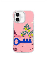 Rose Field Orchard Key artwork on an iPhone 17 case by Mila Vardon