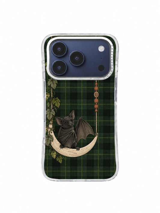 Quiet Seats on the Moon Swing bat on crescent swing iPhone 17 Pro case, pattern one