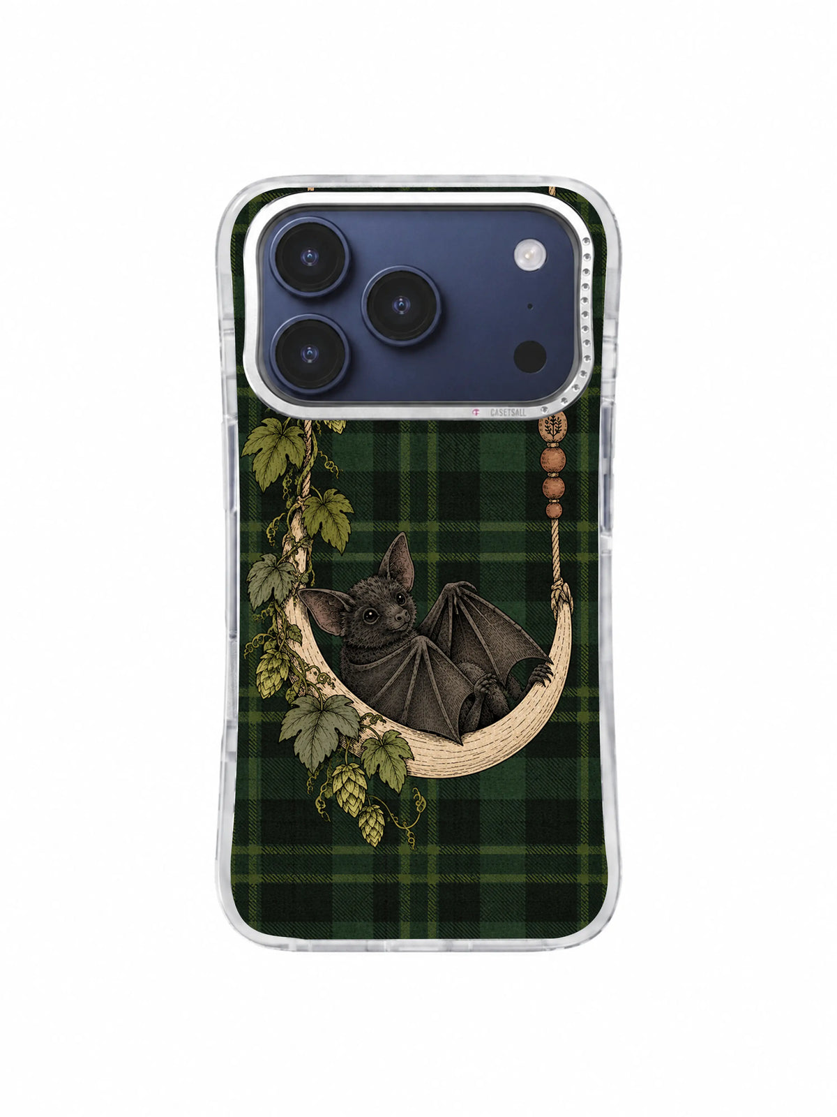 Quiet Seats on the Moon Swing woodland bat iPhone 17 Pro case, pattern five