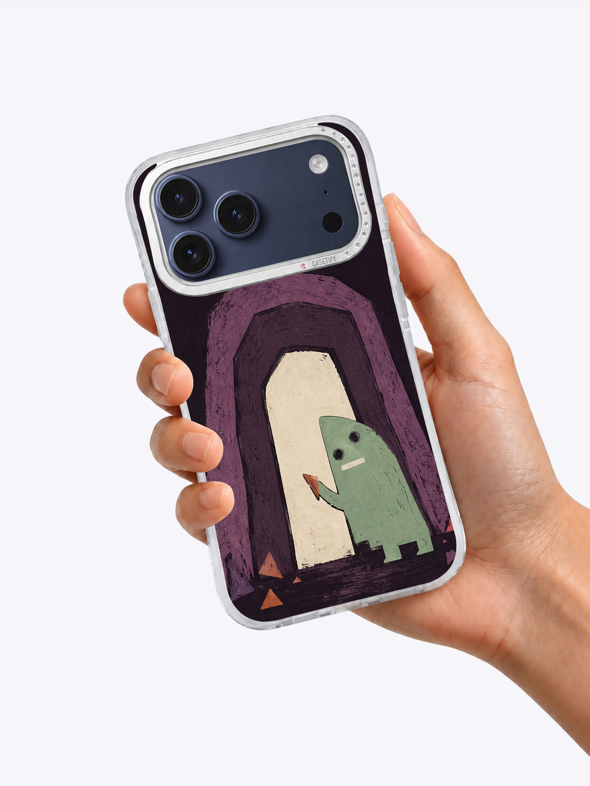 The Door Beneath the Racket iPhone case held in hand