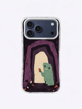 The Door Beneath the Racket orange fragment artwork on an iPhone case