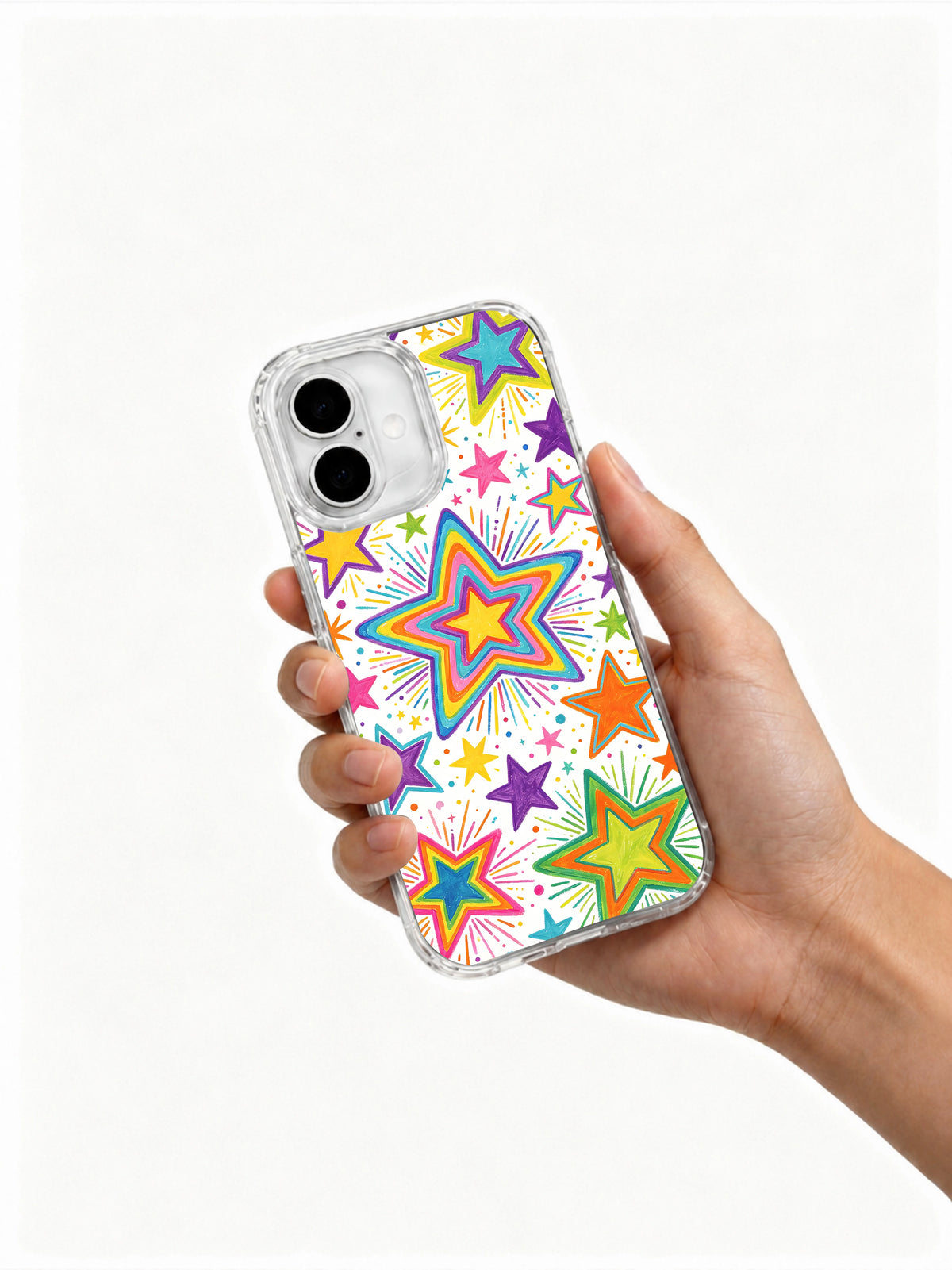 Product or handheld view of the Magical Rainbow Star Field case