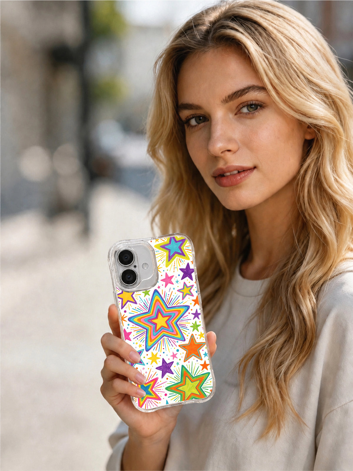 Product or handheld view of the Magical Rainbow Star Field case