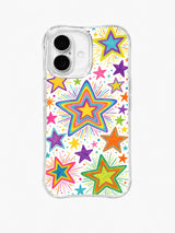 Radiant Rainbow Starburst: A large layered rainbow star is surrounded by smaller stars and radiating lines.