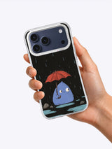 Hand holding The Little Keeper of Rain phone case