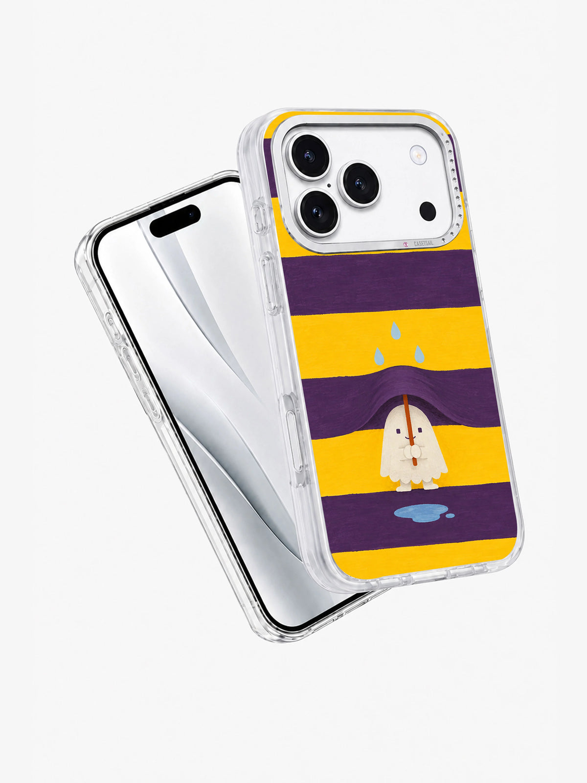 Rain with Rounded Corners iPhone 17 Pro case angle view
