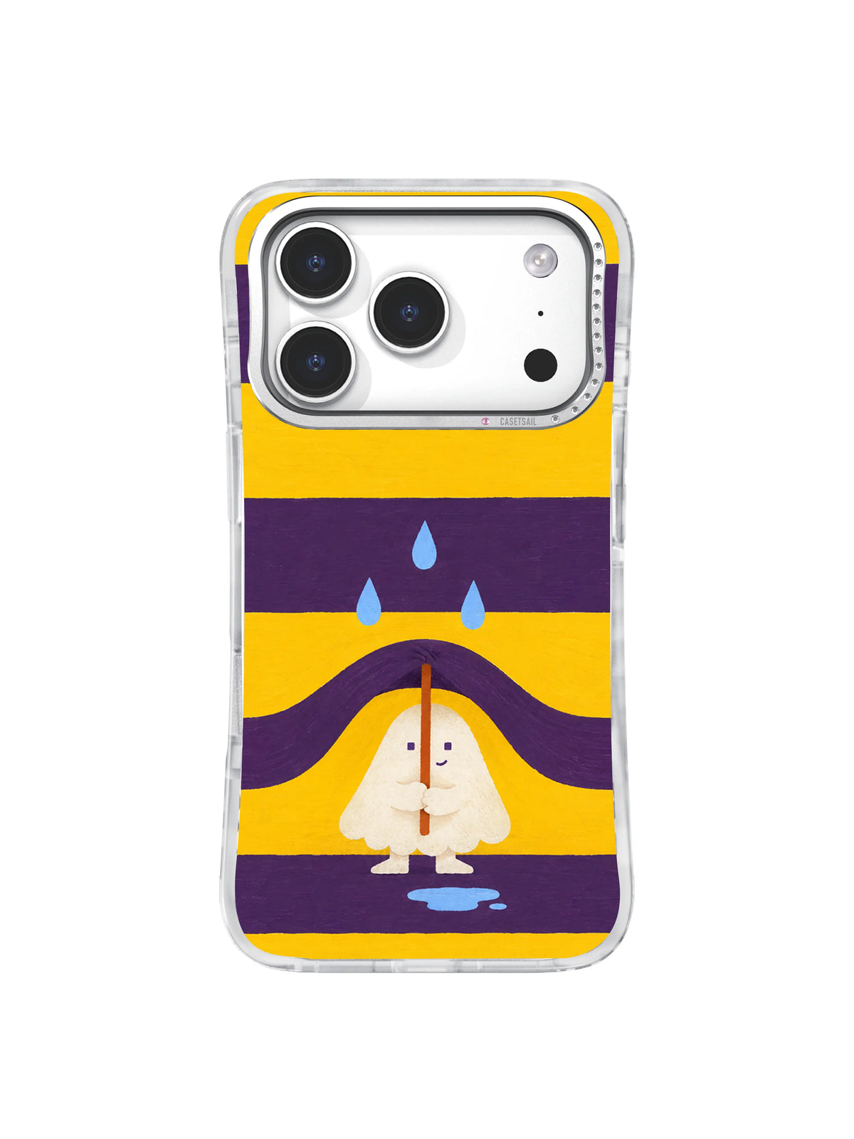 Marigold Rain Kindness artwork on iPhone 17 Pro case