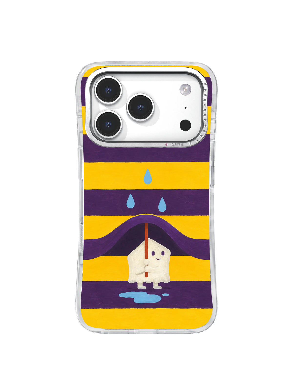 Purple Canopy Pause artwork on iPhone 17 Pro case