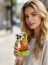 Lifestyle view of Rainbow Animal Friends phone case