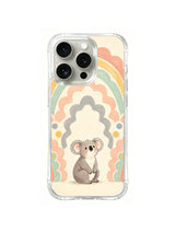 Floral Rainbow Koala pattern iPhone 14 Pro case