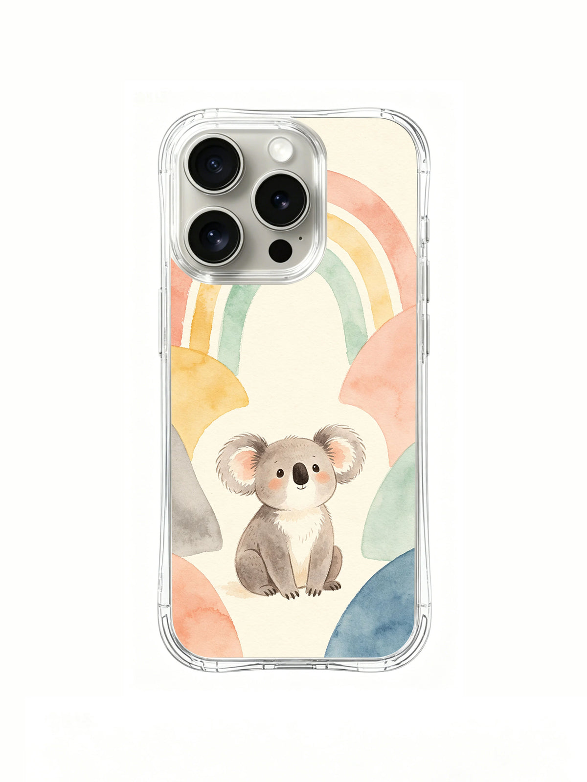 Rainbow Bay Koala iPhone 14 Pro case front view