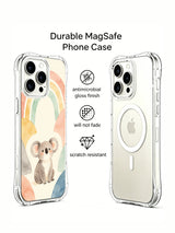 Rainbow Bay Koala iPhone 14 Pro case angled view