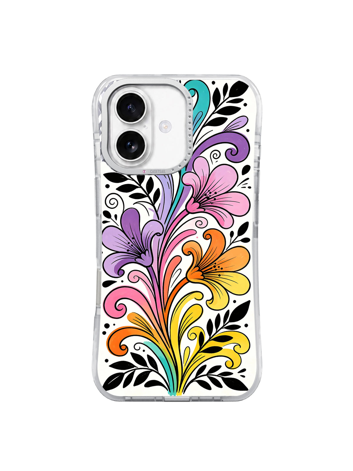 Rainbow Bloom Celebration iPhone 17 case hero view