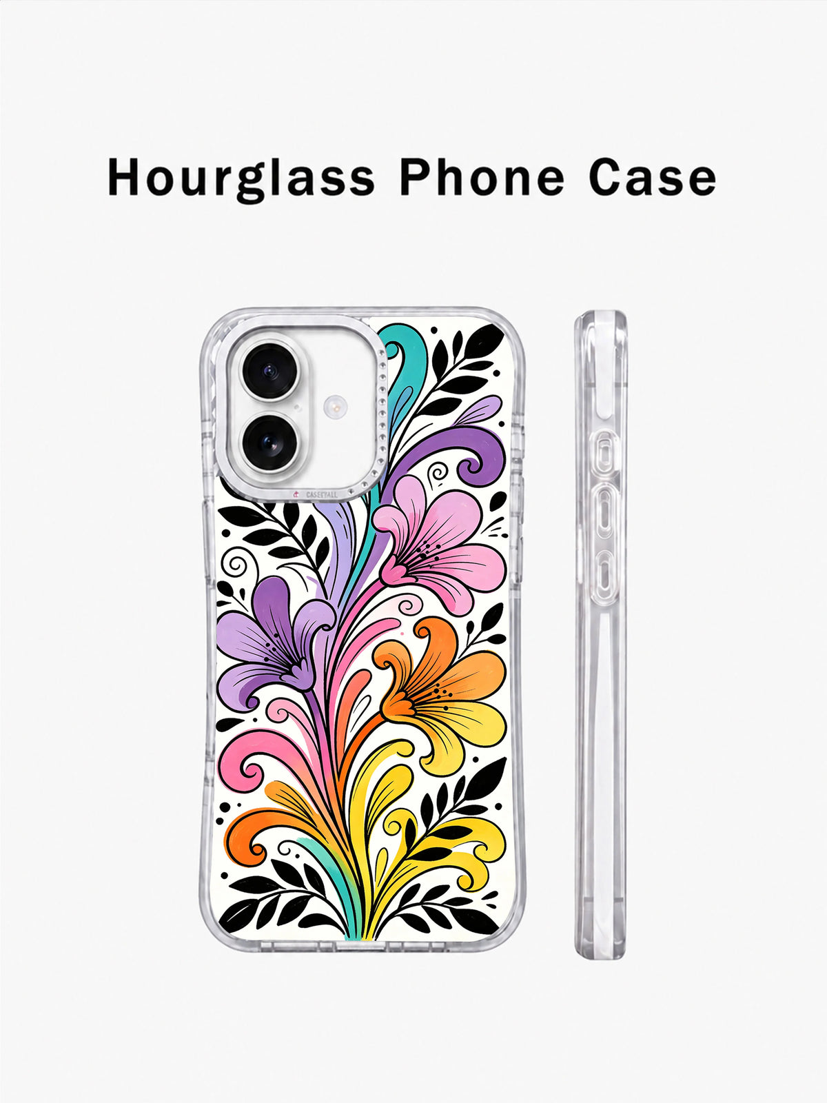 Rainbow Bloom Celebration iPhone 17 case MagSafe view