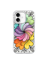 Pastel Rainbow Spiral colorful floral iPhone 17 case