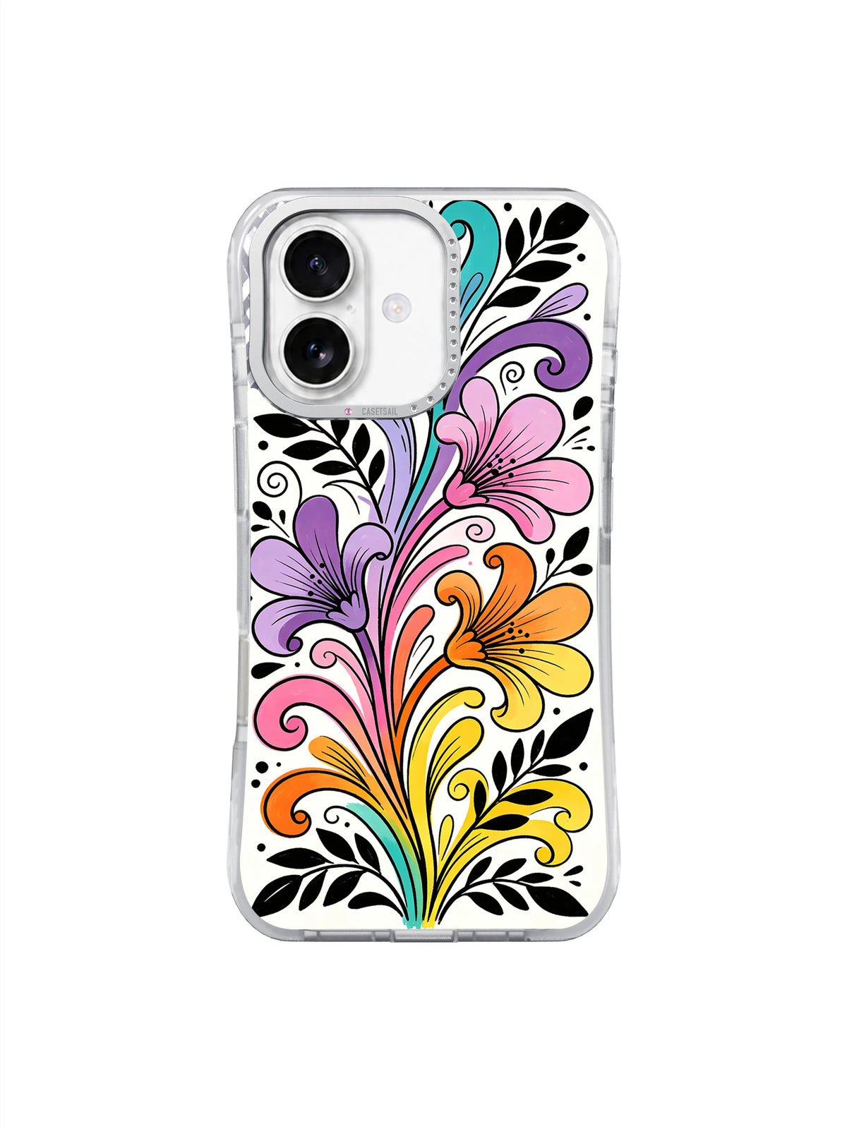 Radiant Petal Wheel colorful floral iPhone 17 case