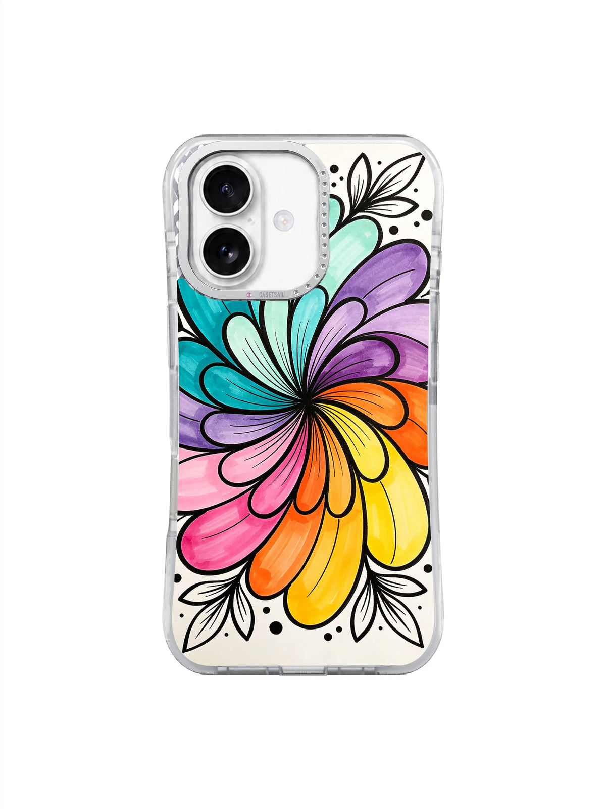 Tropical Rainbow Bloom colorful floral iPhone 17 case