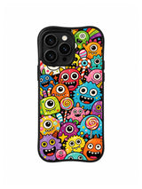 Rainbow Chaos Creatures iPhone 13 Pro case in Lollipop Monster Riot pattern