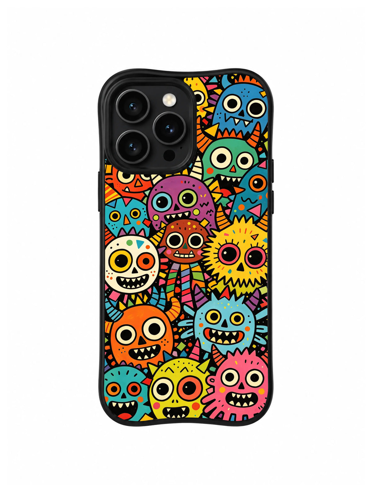 Rainbow Chaos Creatures iPhone 13 Pro case in Zigzag Creature Tribe pattern