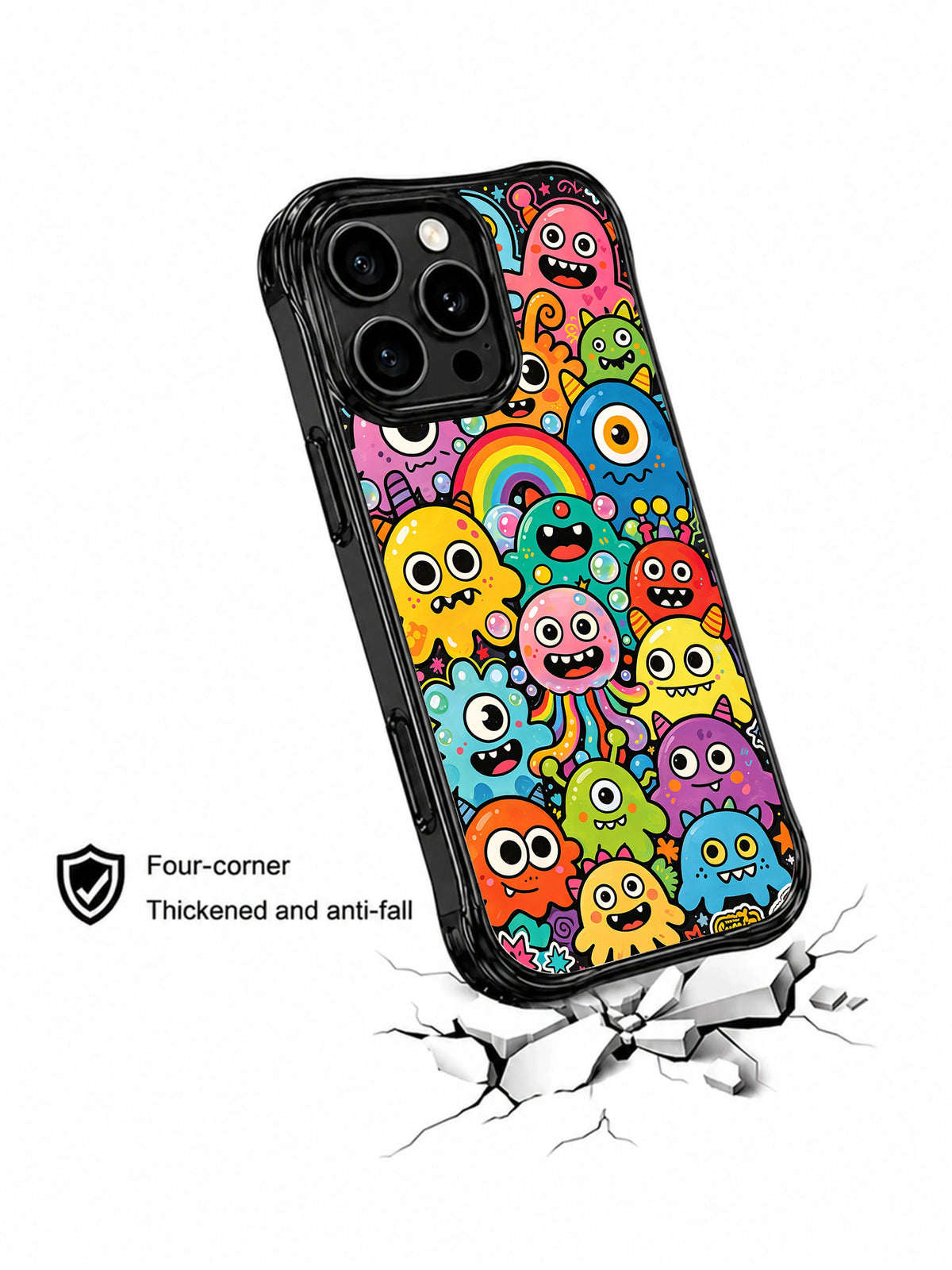 Alternate product view of Rainbow Chaos Creatures iPhone 13 Pro case