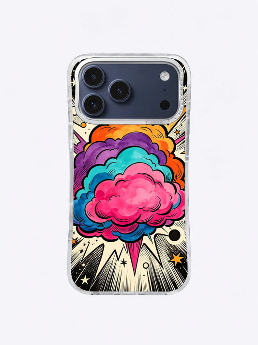 Pink Core Cloudburst rainbow cloud iPhone case artwork