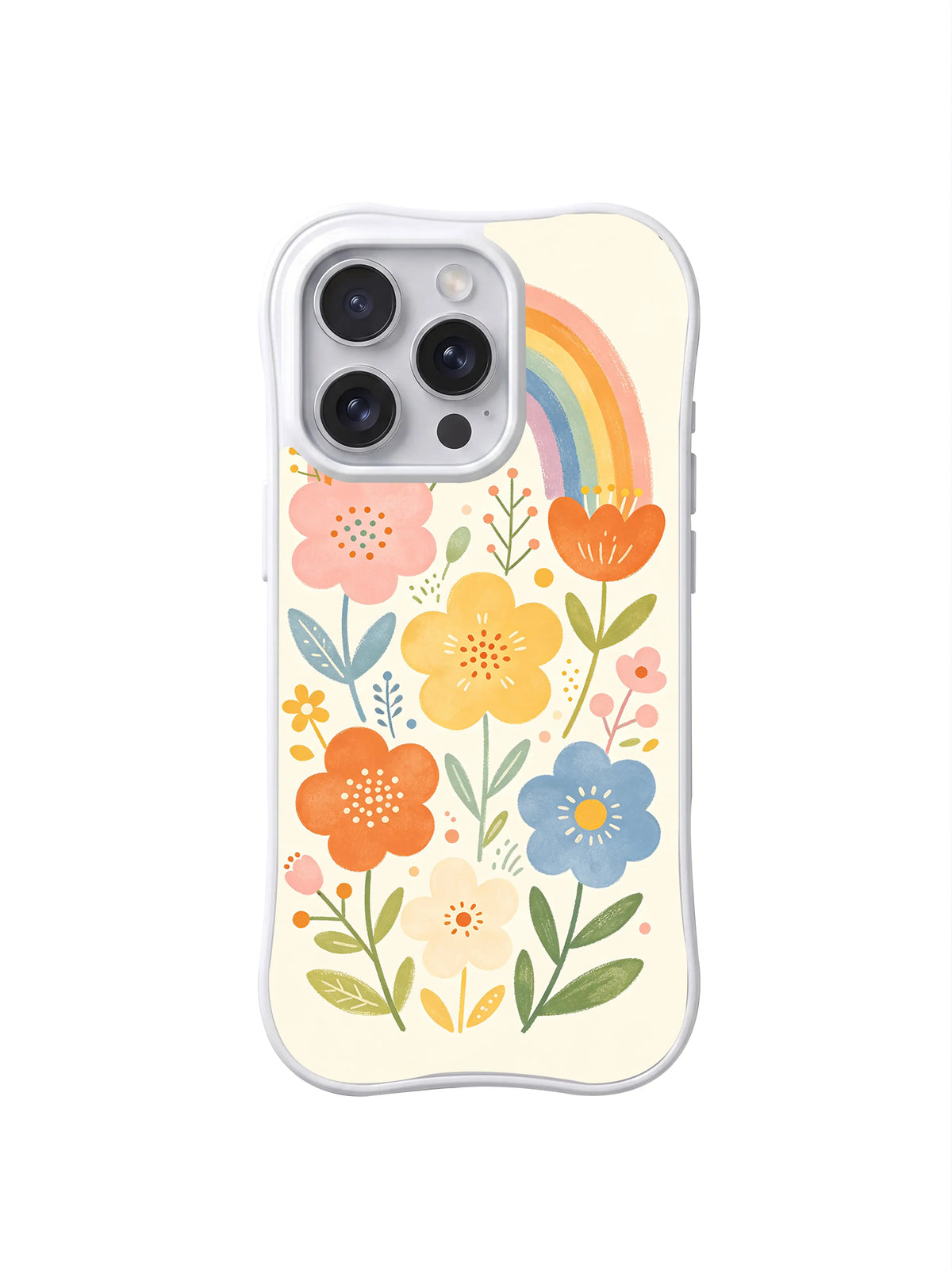 Rainbow Cottage Garden iPhone 15 Pro case pattern