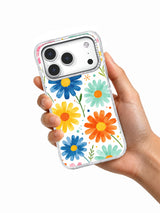 Product or handheld view of the Rainbow Daisy Orchard case