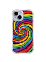 Rainbow Spiral Voyage pattern iPhone 15 Plus case