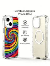 Rainbow Energy Wave iPhone 15 Plus case product view 2