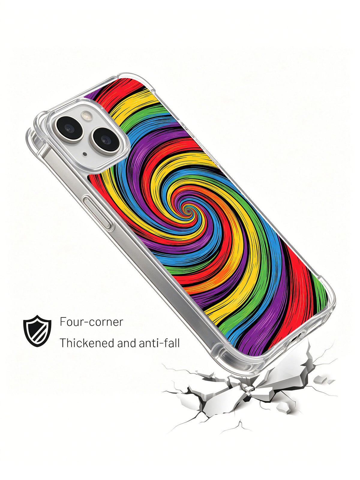 Rainbow Energy Wave iPhone 15 Plus case product view 4