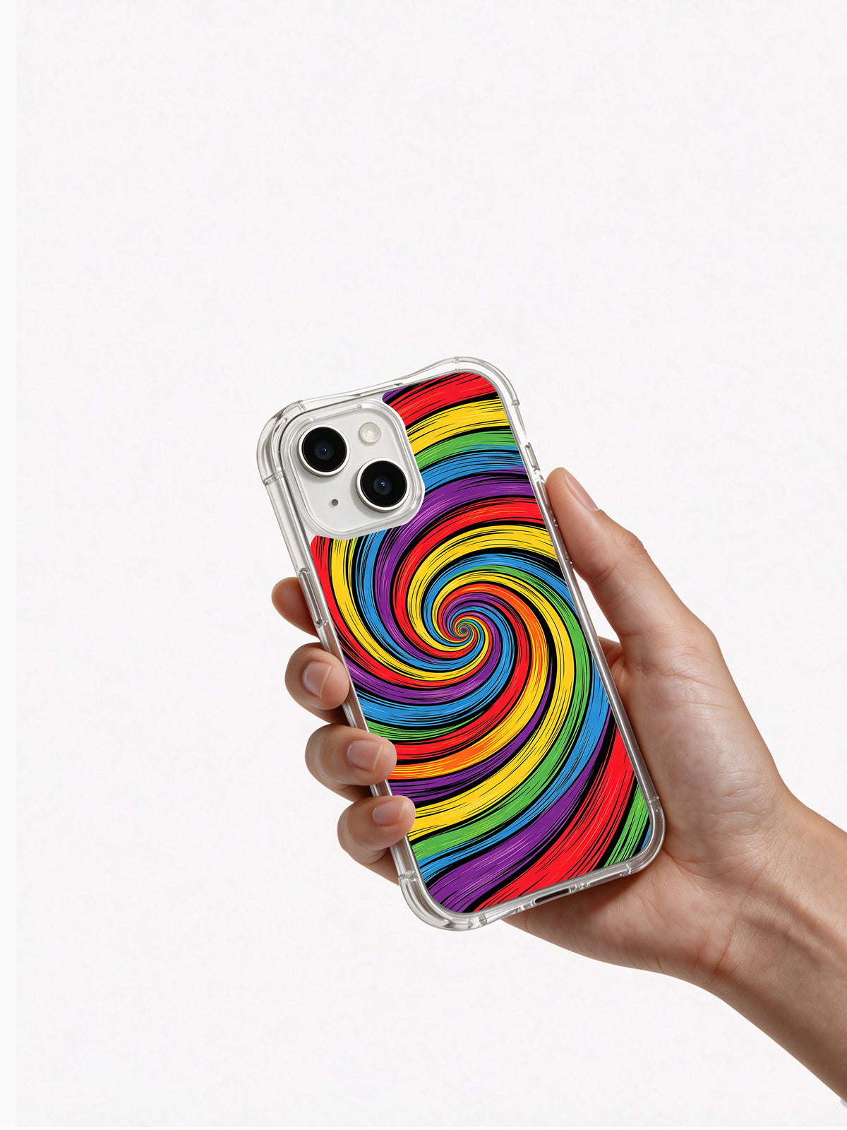 Rainbow Energy Wave iPhone 15 Plus case product view 6