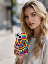 Rainbow Energy Wave iPhone 15 Plus case product view 7
