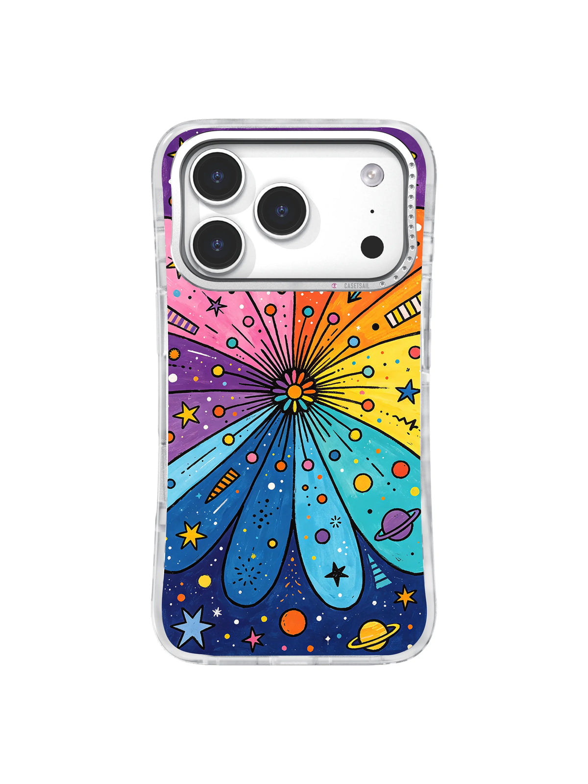 Rainbow Galaxy Burst iPhone 17 Pro case