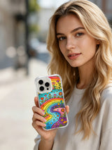 Rainbow Heart River iPhone 14 Pro case lifestyle