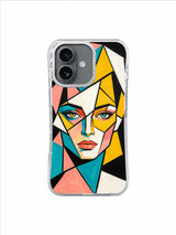 Coral Teal Split Muse pattern for Rainbow Identity iPhone 17 case