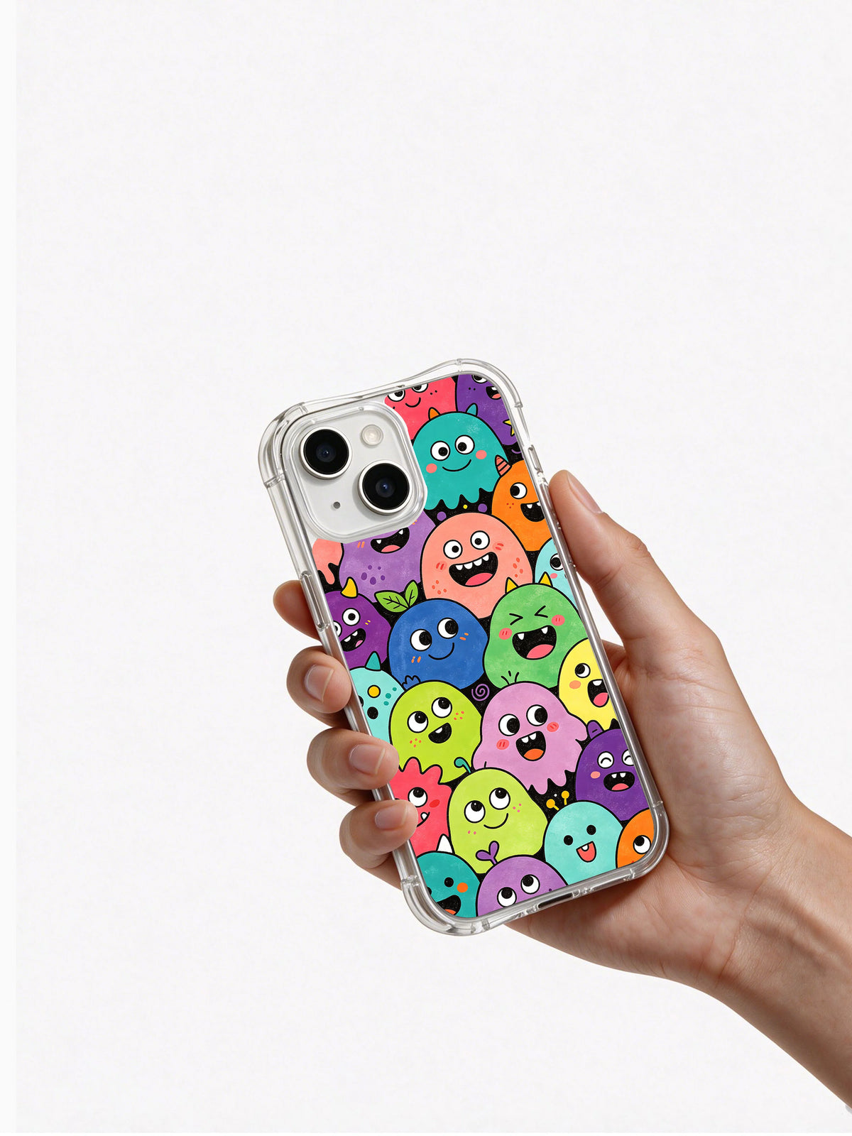 Product or handheld view of the Rainbow Mood Creatures case