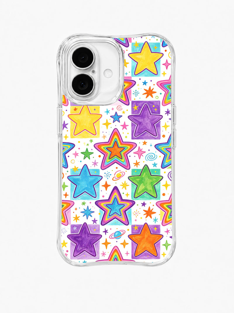 Magical Rainbow Star Field iPhone 16 Case – Colorful Art