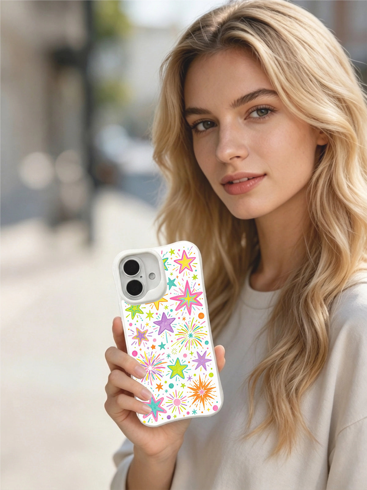 Product or handheld view of the Cosmic Candy Burst case