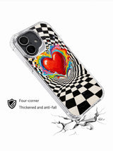 Rainbow Storm Heart iPhone 16 Plus case anti-fall view
