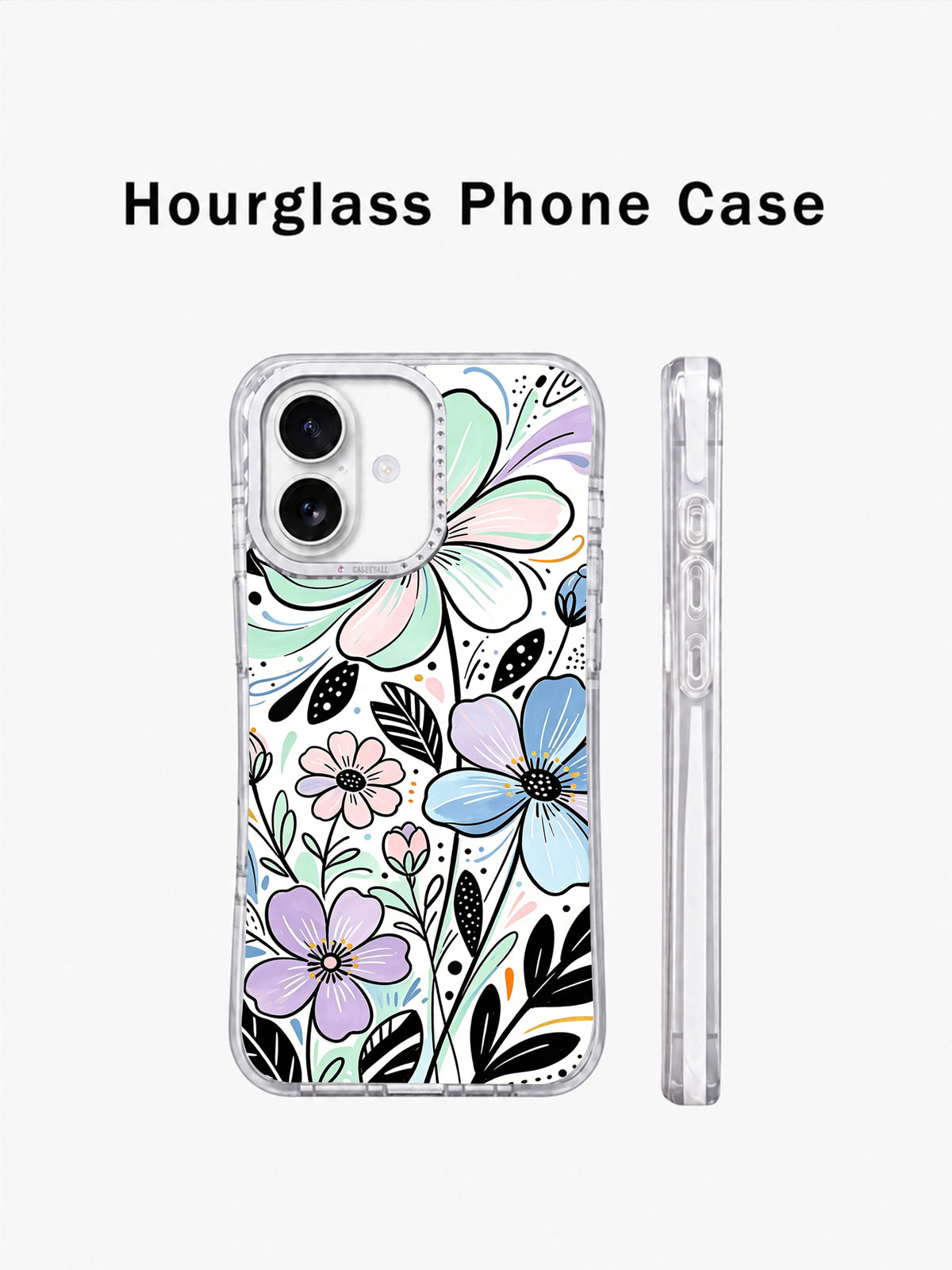 Pastel floral iPhone 17 case magnetic charging view