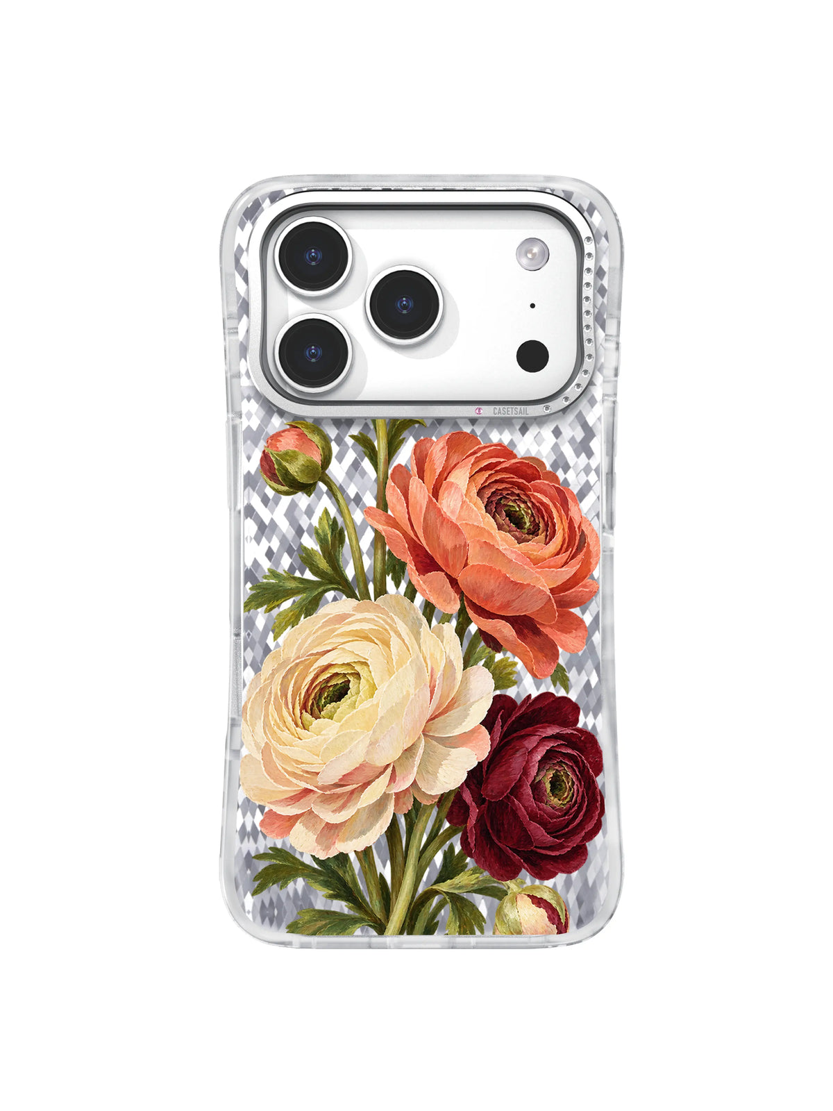 Homecoming Bloom ranunculus artwork for iPhone 17 Pro case
