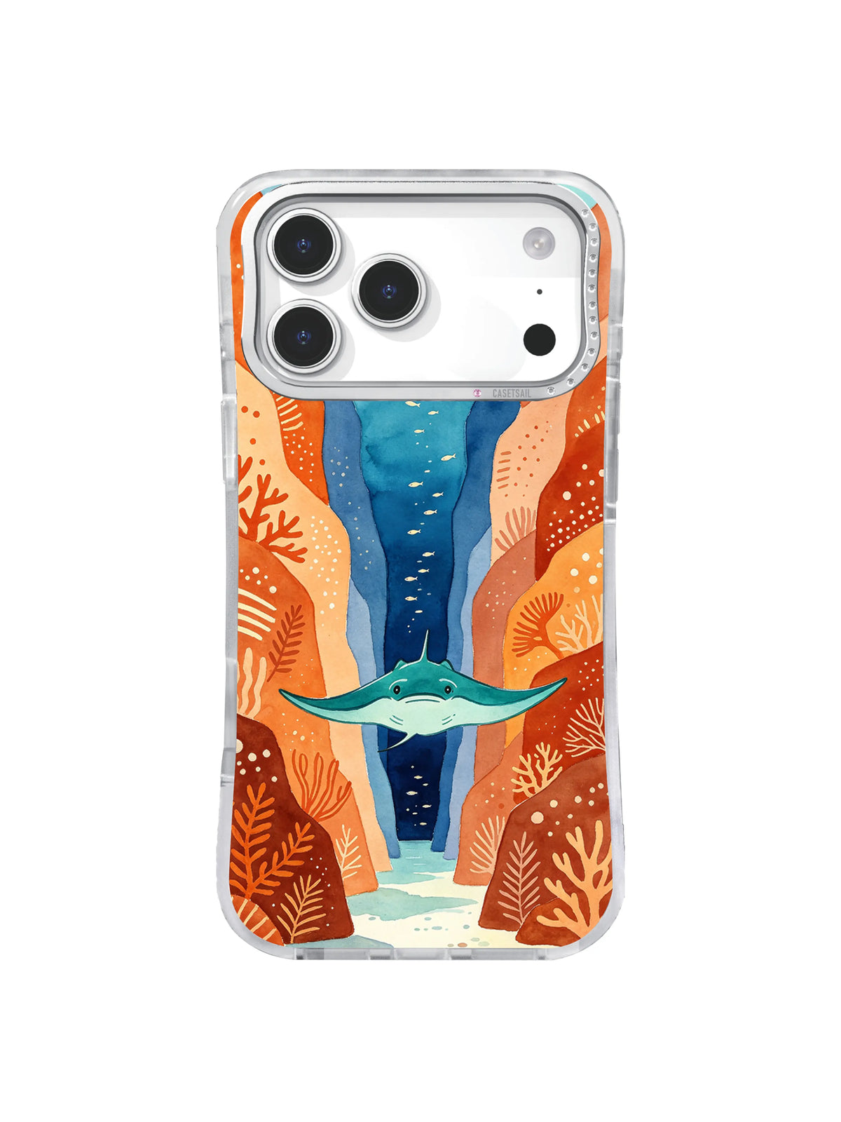 Ray Over Orange Canyon manta ray iPhone case – Teal Ray Gateway