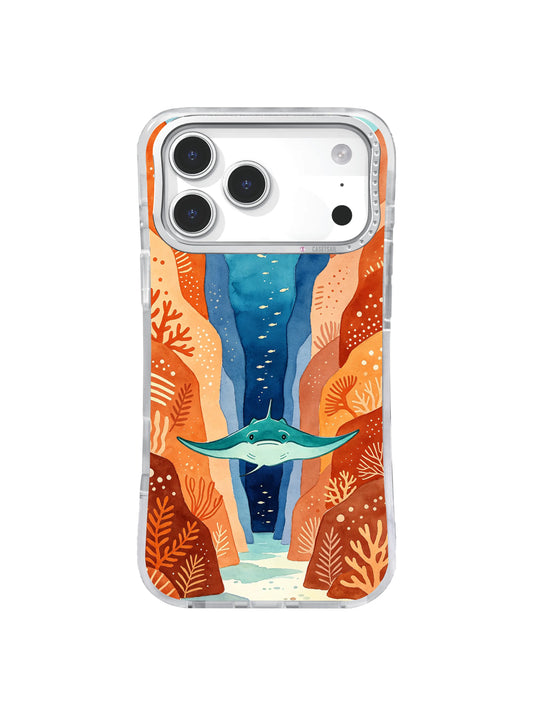 Ray Over Orange Canyon manta ray iPhone case – Teal Ray Gateway