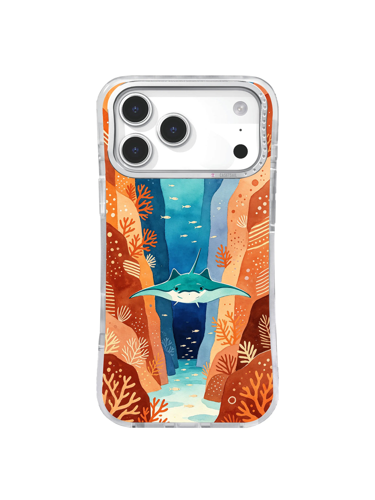 Ray Over Orange Canyon manta ray iPhone case – Terracotta Reef Corridor