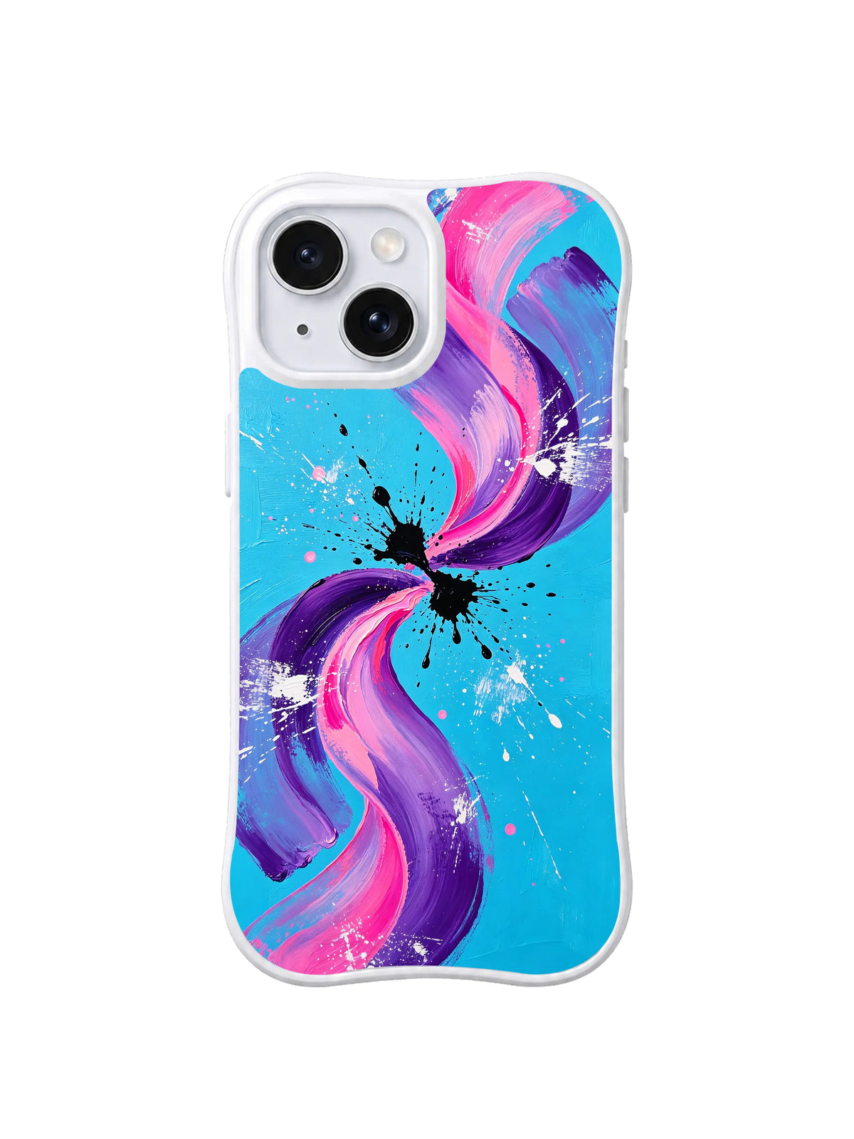 Twin Rebel Ribbons pink purple abstract iPhone 15 Plus case