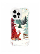 Reindeer Gift Meadow iPhone 16 Pro case in Red Pine Parcel Watch artwork
