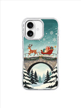 Reindeer Over Wishbone Bridge iPhone 17 case – Teal Valley Crossing pattern
