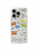 Relaxed fantasy tropical island scene iPhone 15 pro Case, slim transparent phone casing, all-season wearable art phone cover sold by PhoneCasing.
