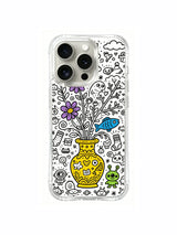Relaxed fantasy vase surprise scene iPhone 15 pro Case, slim transparent phone casing, all-season wearable art phone cover sold by PhoneCasing.