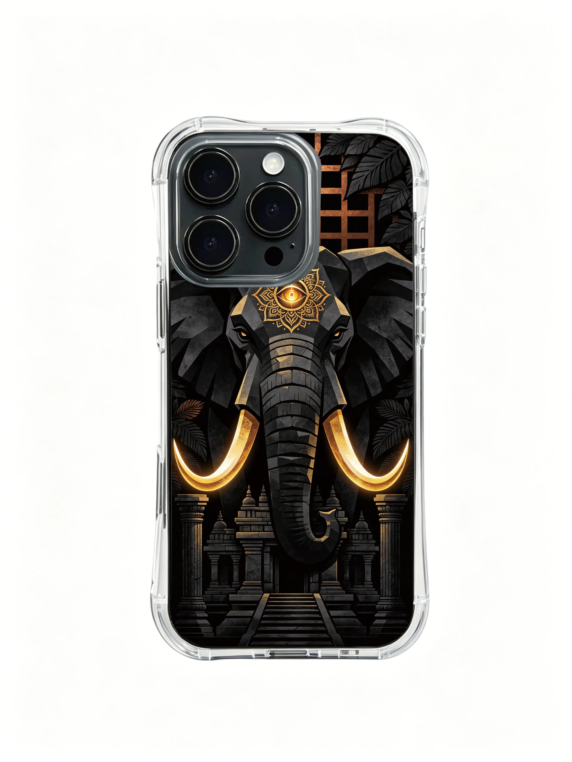 Art design PhoneCasing for leading women, elegant iPhone 14 Plus Case with ancient elephant motif, long lasting printed casing.